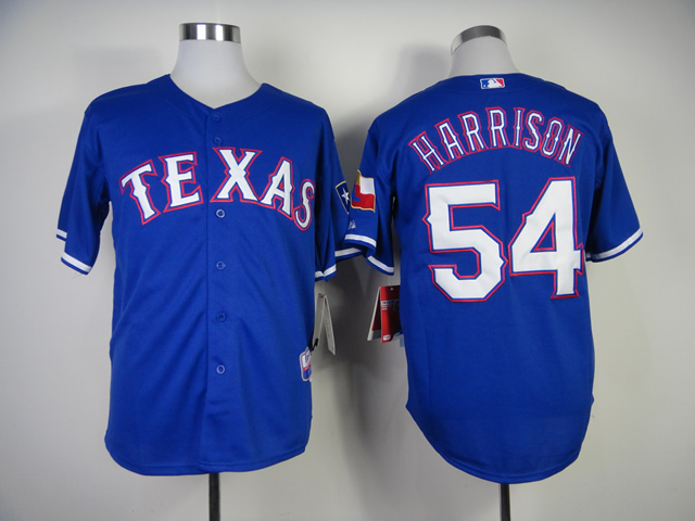 Men Texas Rangers #54 Harrison Blue MLB Jerseys->texas rangers->MLB Jersey